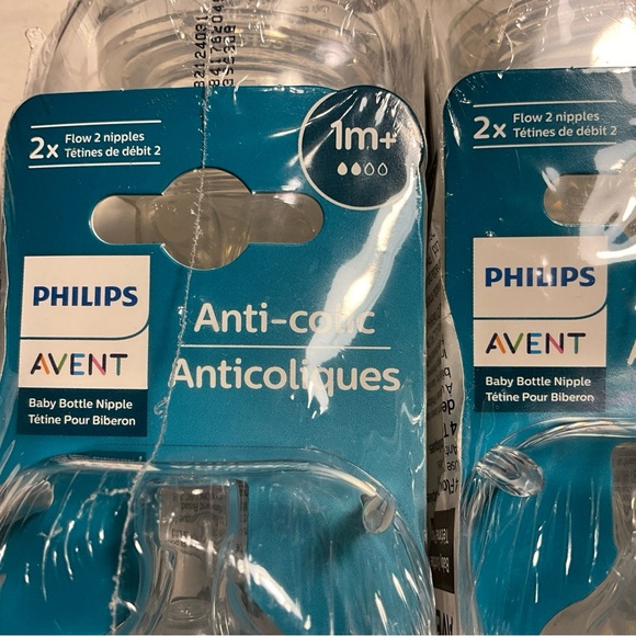 Phillips Avent Anti-Colic Flow Baby Bottle Nipple 1m+ Brand New 2 Packs=8 Avent - Picture 2 of 16